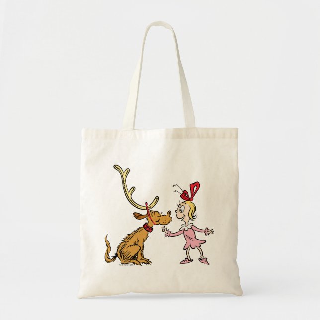 Bolso De Tela Grinch | Max y Cindy Lou Who (Frente)