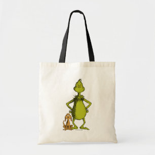 Bolso De Tela Grinch Max y postura de Grinch