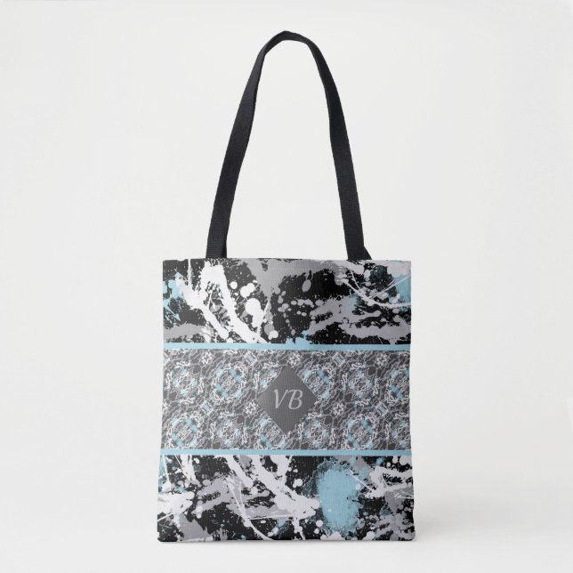 Bolso De Tela Gris con salpicadura (Anverso)