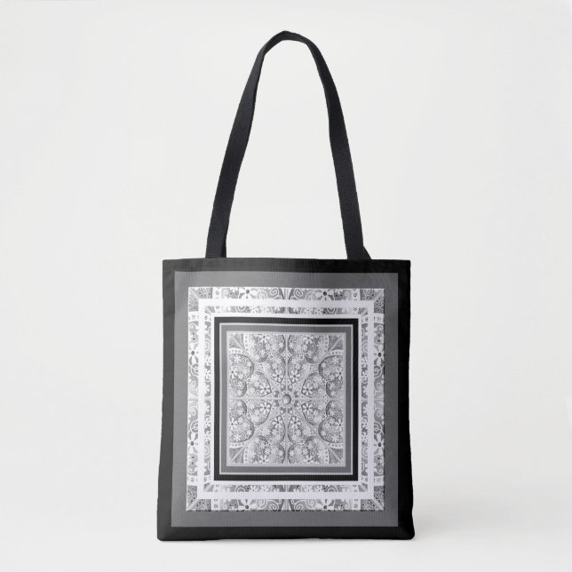 Bolso De Tela Gris de encaje cerámico (Anverso)