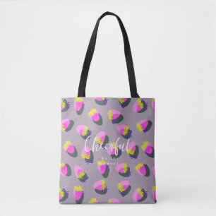 Bolso De Tela Gris de fresa