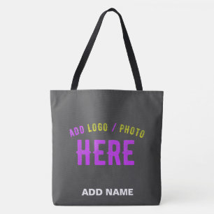 BOLSO DE TELA GRIS DE PERSONALIZABLE MODERNO ELEGANTE VERIFICADO