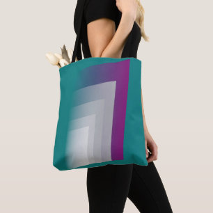 Bolso De Tela gris magenta verde azulado