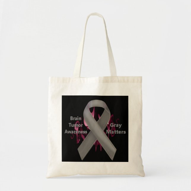 Bolso De Tela Gris Matters - Conciencia sobre los tumores cerebr (Frente)