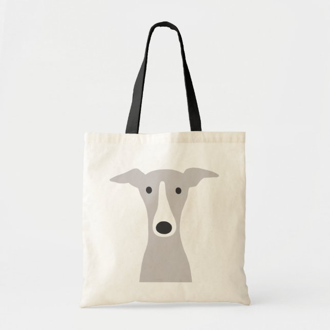 Bolso De Tela Grisú, grisón italiano o perro blanco (Frente)