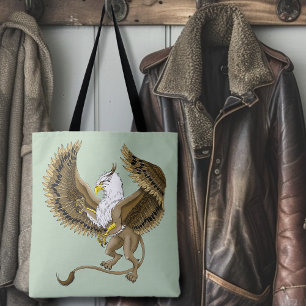 Bolso De Tela Grisú́n Fantástico Grifo Mitológico Majestuoso
