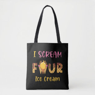 Bolso De Tela Grito Cuatro Hijos Crema De Hielo Niño Chica 4º Cu