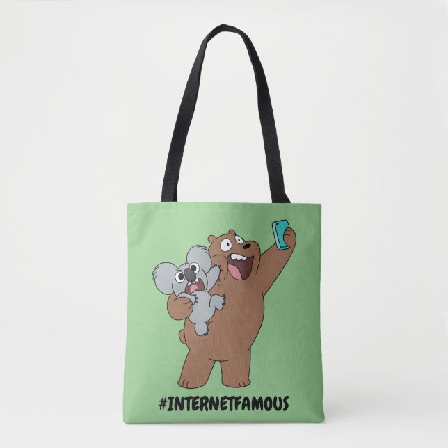 Bolso De Tela Grizz y Nom Nom - #InternetFamous (Anverso)