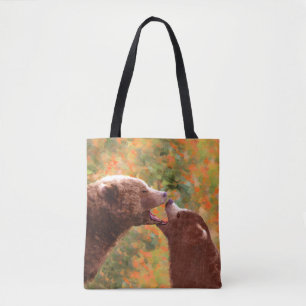 Bolso De Tela Grizzly Bear Mom and Cub Painting - Wildlife Art