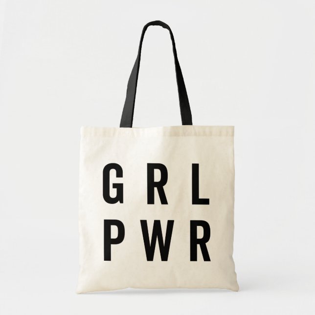 Bolso De Tela GRL PWR / Cita feminista de poder Chica (Frente)