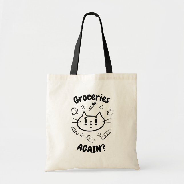 Bolso De Tela Groceries, otra vez?" Funny Tote Bag (Frente)