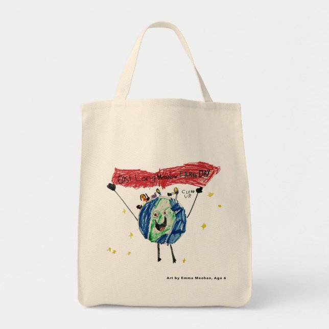 Bolso De Tela Grocery Bag, East Longmeadow Earth Day  (Frente)