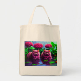 Bolso De Tela Grocery Bag with Cat Illustration