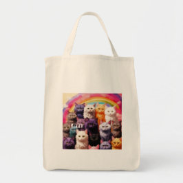 Bolso De Tela Grocery Bag with Cat Illustration