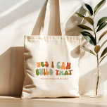 Bolso De Tela Groovy 1970 Sí Puedo Construirlo, Builder<br><div class="desc">No importa lo que construyas,  esta bolsa de tote mostrará tus habilidades. Regale este tote "Sí puedo construir eso" al constructor en su vida.</div>