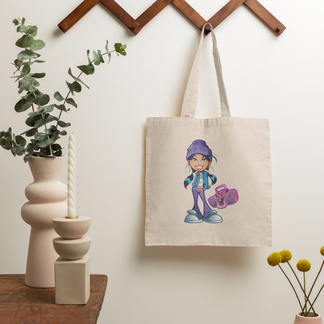 Bolso De Tela Groovy Chica Con Un Estéreo (Subido por el creador)