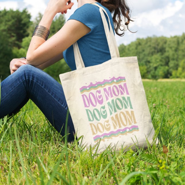 Bolso De Tela Groovy Dog Mom Dog Mama Canvas (Subido por el creador)