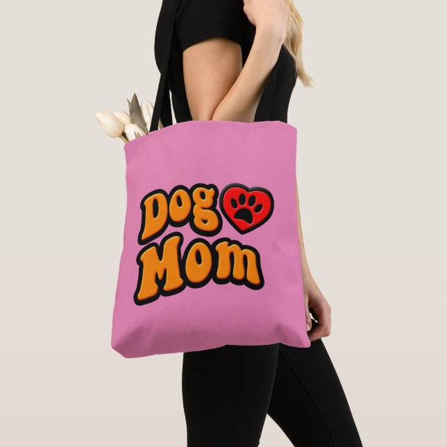 Bolso De Tela Groovy Dog Mom Drawing (Detalle)