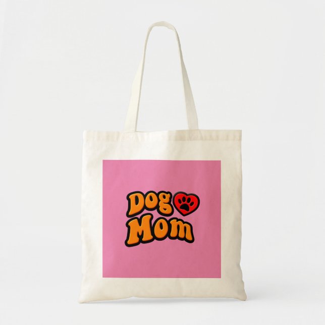 Bolso De Tela Groovy Dog Mom Drawing (Frente)