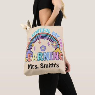 Bolso De Tela Groovy Es Un Hermoso Día Para Aprender Profesor
