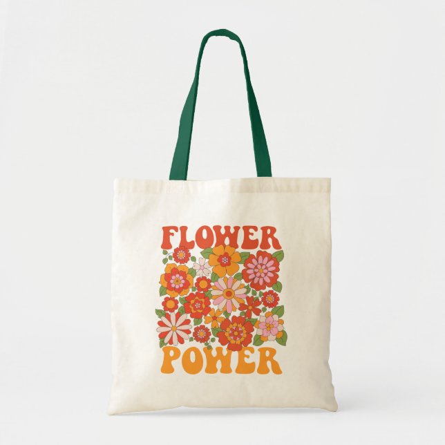 Bolso De Tela Groovy Flower Power Graphic (Frente)