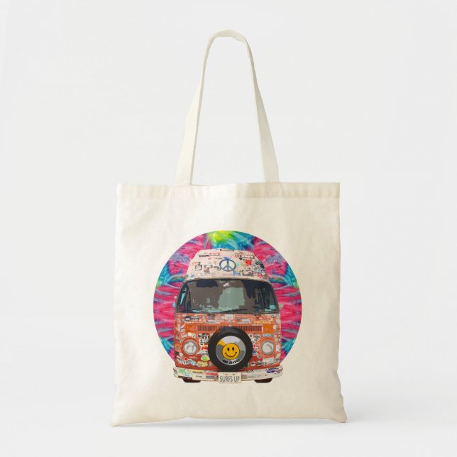 Bolso De Tela Groovy Hippie Van (Frente)