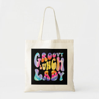 Bolso De Tela Groovy Lunch Lady, Retro Cafetería Canteen Tie Dye