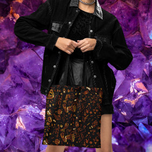 Bolso De Tela Groovy negro verde dorado