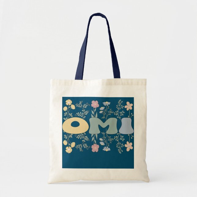 Bolso De Tela Groovy Omi Abuela Flores Omi Abuela (Frente)