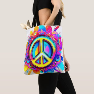 Bolso De Tela Groovy Peace Vibes