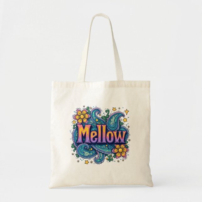 Bolso De Tela Groovy psicodélico "Mellow" Retro Arte Hippie (Frente)