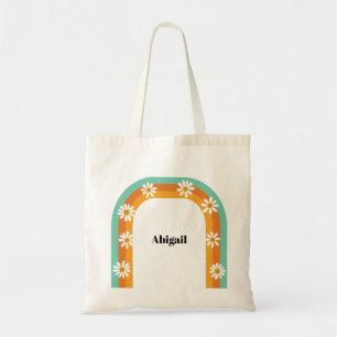 Bolso De Tela Groovy Rainbow 1970 Estilo Boho Daisy Personalizad