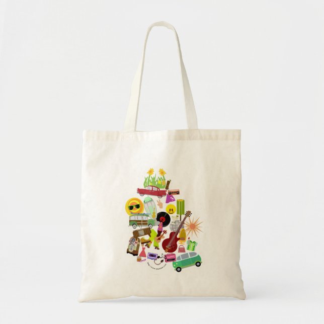 Bolso De Tela Groovy Retro Collage Fun Art Style (Frente)