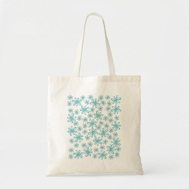 Bolso De Tela Groovy Retro Daisies Flor Boho Hippy (Frente)