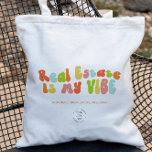 Bolso De Tela Groovy Retro Real Estate es mi opinión, realtor<br><div class="desc">tote de 'Bienes Raíces es mi Vibe' para los inmobiliarios. Es genial para comercializar tu negocio.</div>