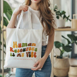 Bolso De Tela Groovy Retro Recursos Humanos es mi opinión, HR<br><div class="desc">Groovy,  tote retro 'Recursos humanos es mi vibe' de los años 70 para los profesionales de RRHH.</div>