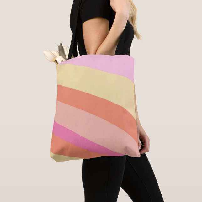 Bolso De Tela Groovy Retro Stripes Setentis (Detalle)