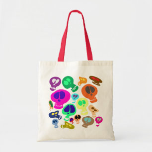 Bolso De Tela Groovy Skulls