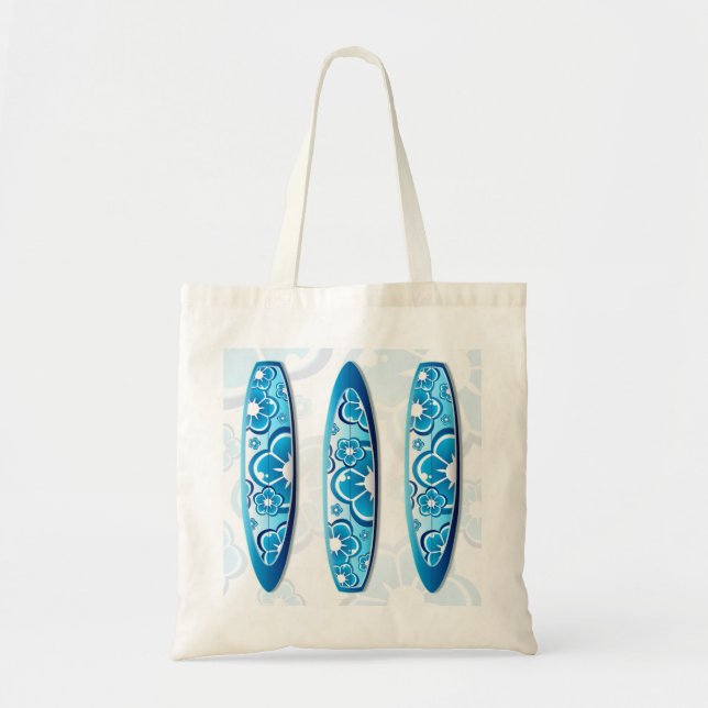 Bolso De Tela Groovy Surfboard con diseño floral (Frente)