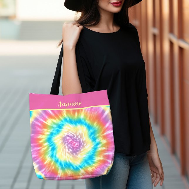 Bolso De Tela Groovy Tie Dye (Groovy Tie Dye Tote Bag)