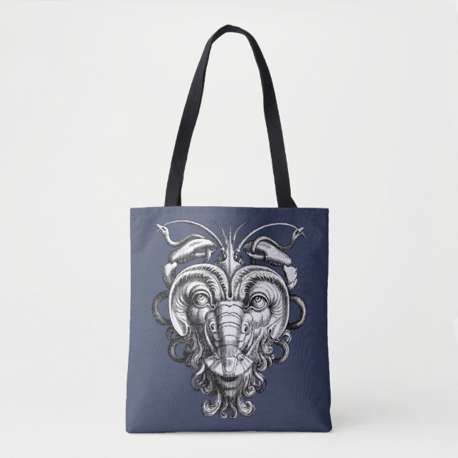 Bolso De Tela Grotesco renacentista Gargoyle Face Lobster Man (Anverso)