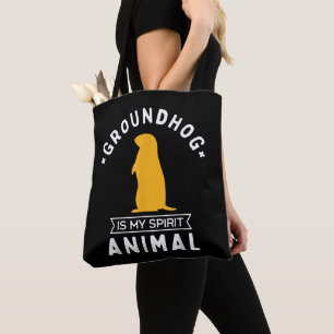 Bolso De Tela Groundhog es mi Espíritu Animal Gracioso Woodchuck