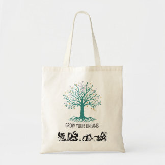 Bolso De Tela Grow Your Dreams Inspirational Motivational Grocer
