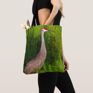 Bolso De Tela Grúas de Sandhill en el aire y en la tierra