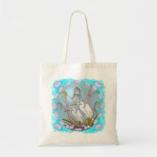 Bolso De Tela Grullas de Bambú