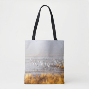 Bolso De Tela Grullas de las Arenas Brumosas