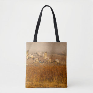Bolso De Tela Grullas sobre un campo de oro