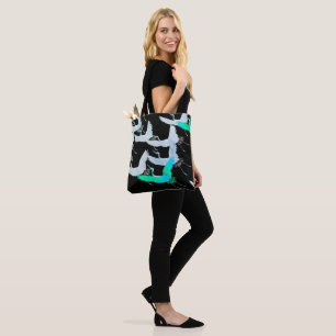 Bolso De Tela Grullas Teal en Vuelo