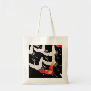 Bolso De Tela Grullas voladoras: Arte japonés de kimono con aves