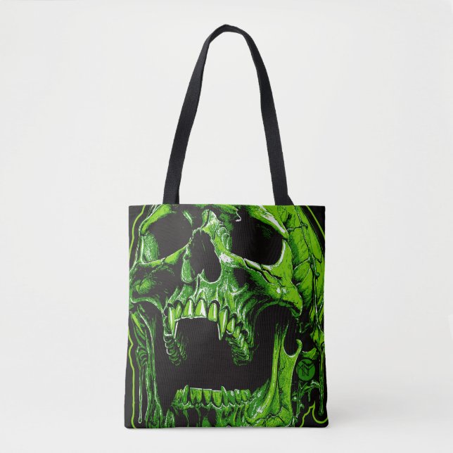 Bolso De Tela Grüner Vampirschädel (Anverso)